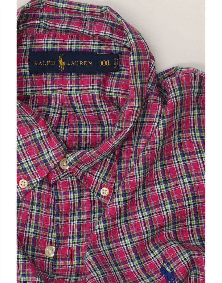 Ralph Lauren Chemise Homme 2XL Coton à Carreaux Rose