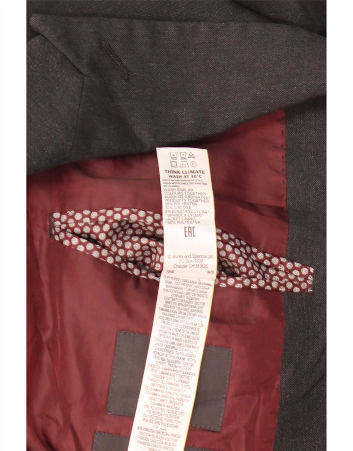 Marks & Spencer Veste blazer à 2 boutons pour homme EU 48 Gris moyen Polyester