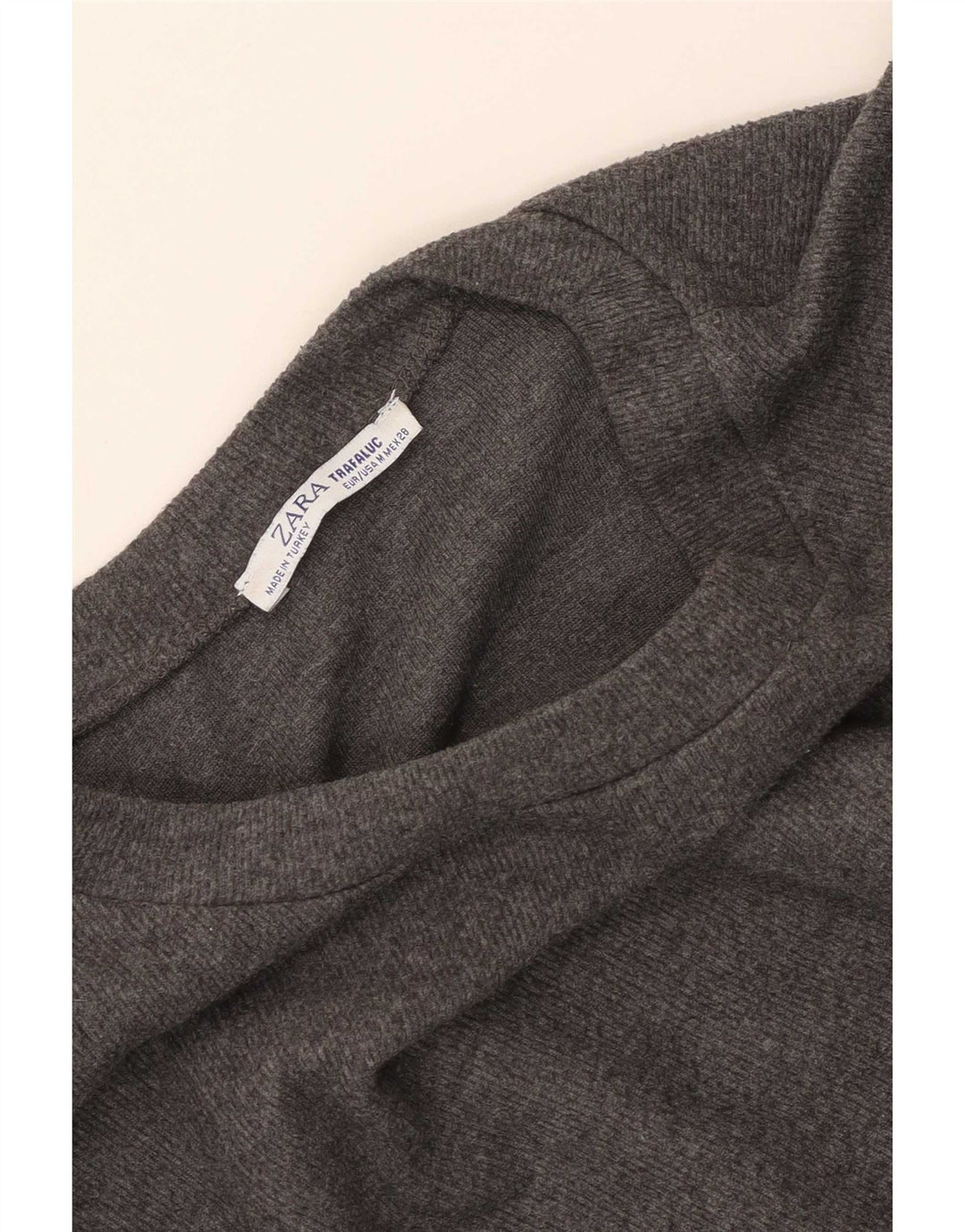 Zara Womens Crop Top Manches Longues UK 14 Gris Moyen