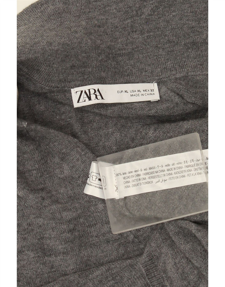 Zara Cardigan Femme Pull UK 18 XL Laine Gris