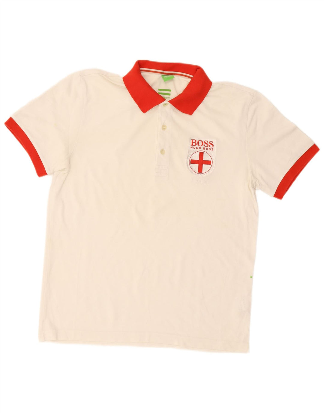 Hugo Boss Homme Polo Large Blanc Colorblock Coton