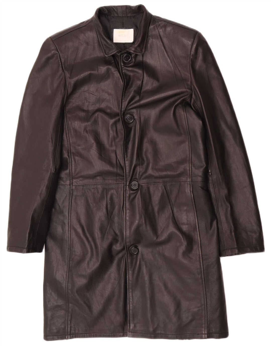 Barone Manteau en cuir pour homme UK 36 Petit Noir