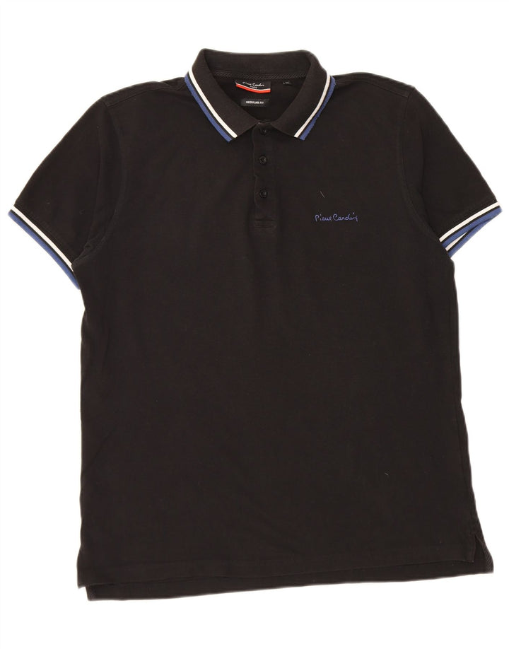 Pierre Cardin Polo Regular Fit Homme Coton Rayé Noir Moyen