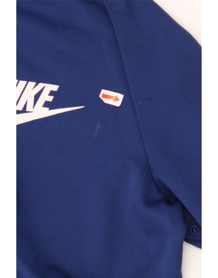 NIKE Pull à capuche zippé pour garçon 12-13 ans Large Bleu Marine Colorblock