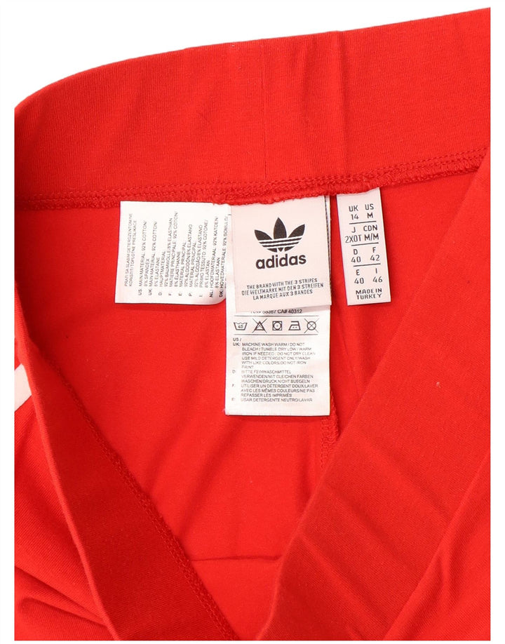 Adidas Leggings Femme UK 14 Coton Rouge Moyen