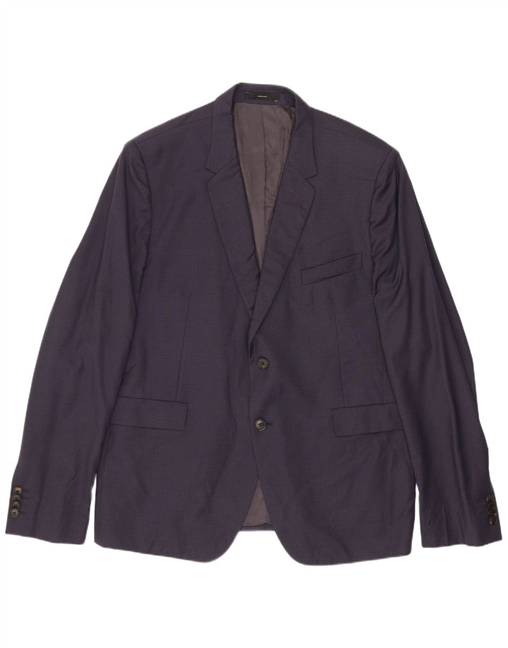 Paul Smith Veste Blazer 2 Boutons Homme IT 44 XS Bleu Marine à Carreaux Laine