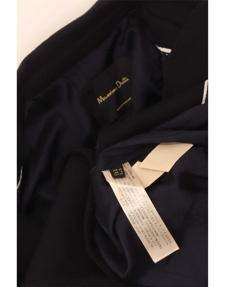 Massimo Dutti Veste Blazer 1 Bouton Femme EU 40 Bleu Marine Moyen Viscose
