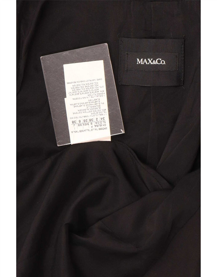 Max&Co. Veste blazer à 3 boutons et manches 3/4 pour femme UK 6 XS en coton noir