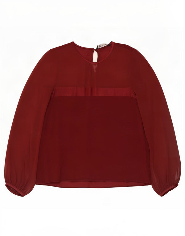 Zara Chemisier à manches longues pour femme UK 14 Large Marron