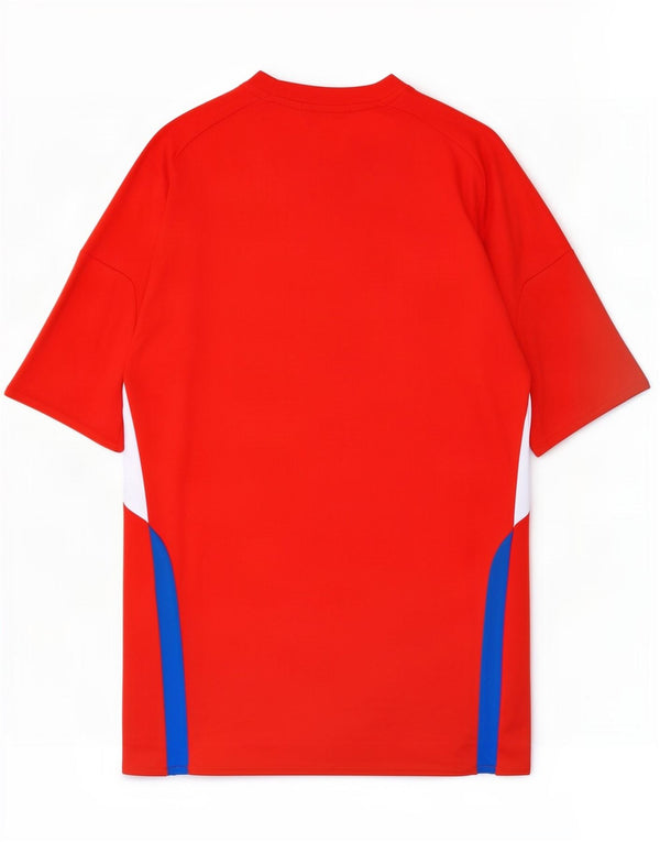 Adidas Hommes Climalite T-Shirt Haut Petit Rouge Colorblock Polyester