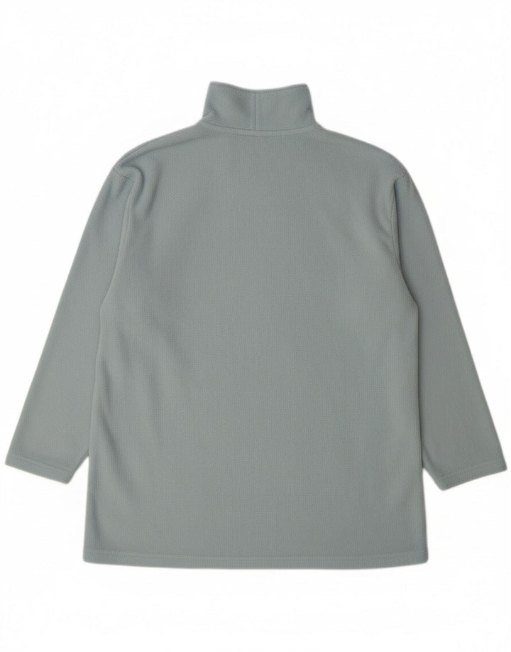 GIANI FEROTI Mens Zip Neck Fleece Jumper Medium Blue Polyester