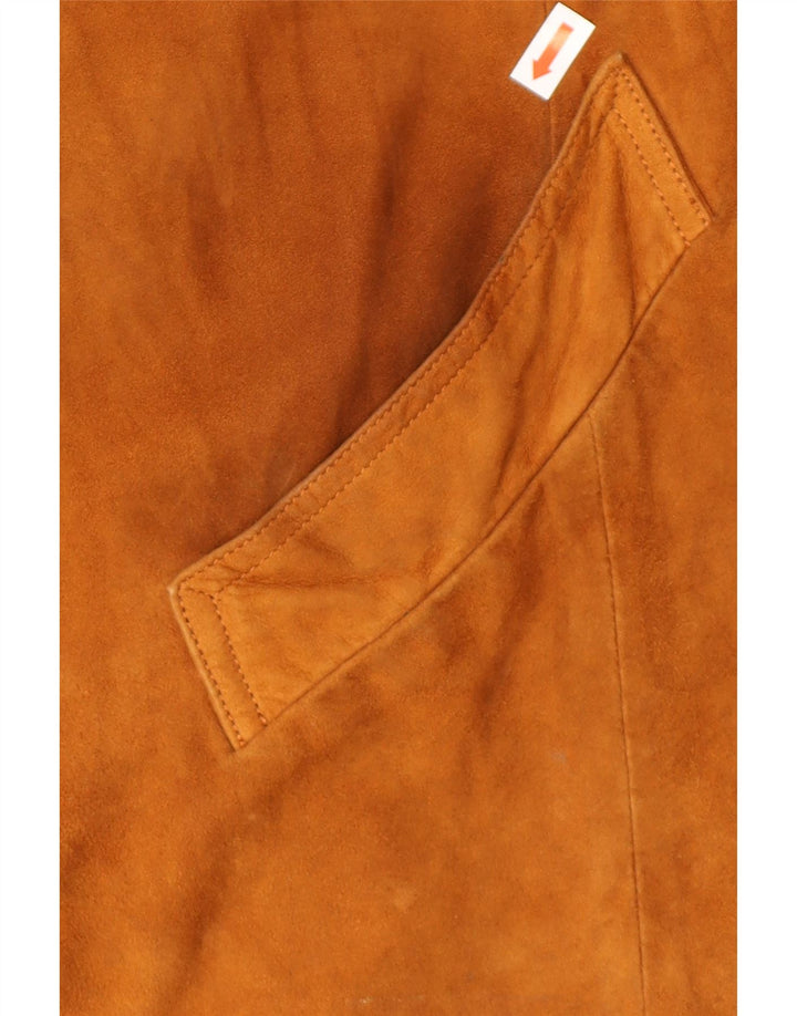 veste en daim homme vintage UK 40 grand cuir marron
