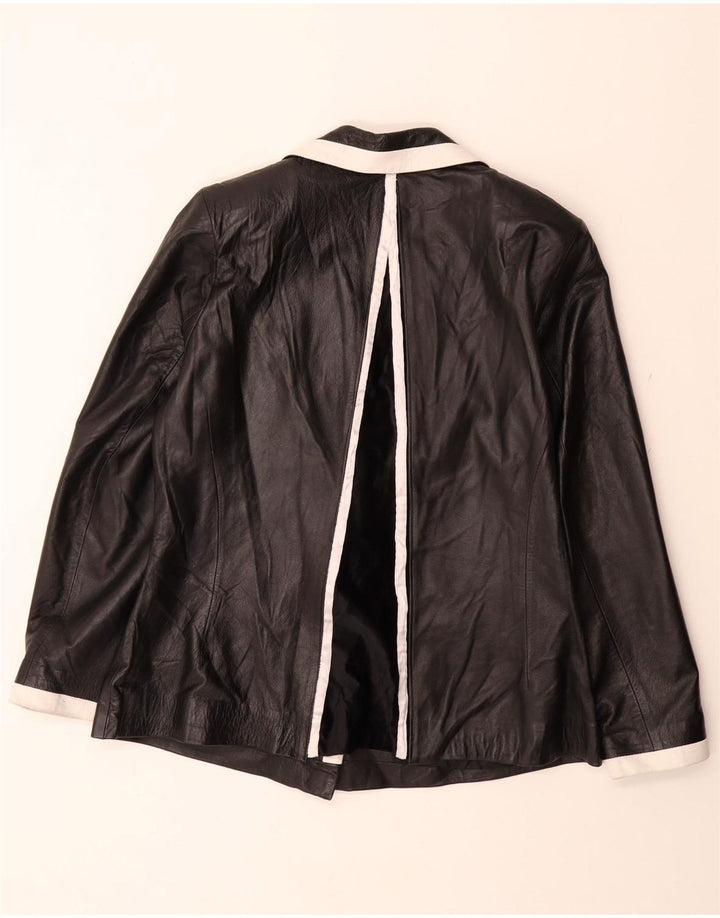 JUAN PINA Womens 1 Button Blazer Jacket EU 42 Large Black Colourblock