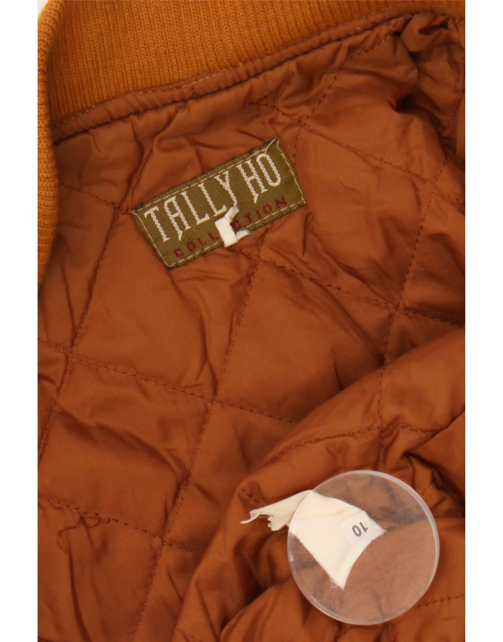 TALLY HO Veste bomber surdimensionnée en daim pour femme UK 10 Petit Marron