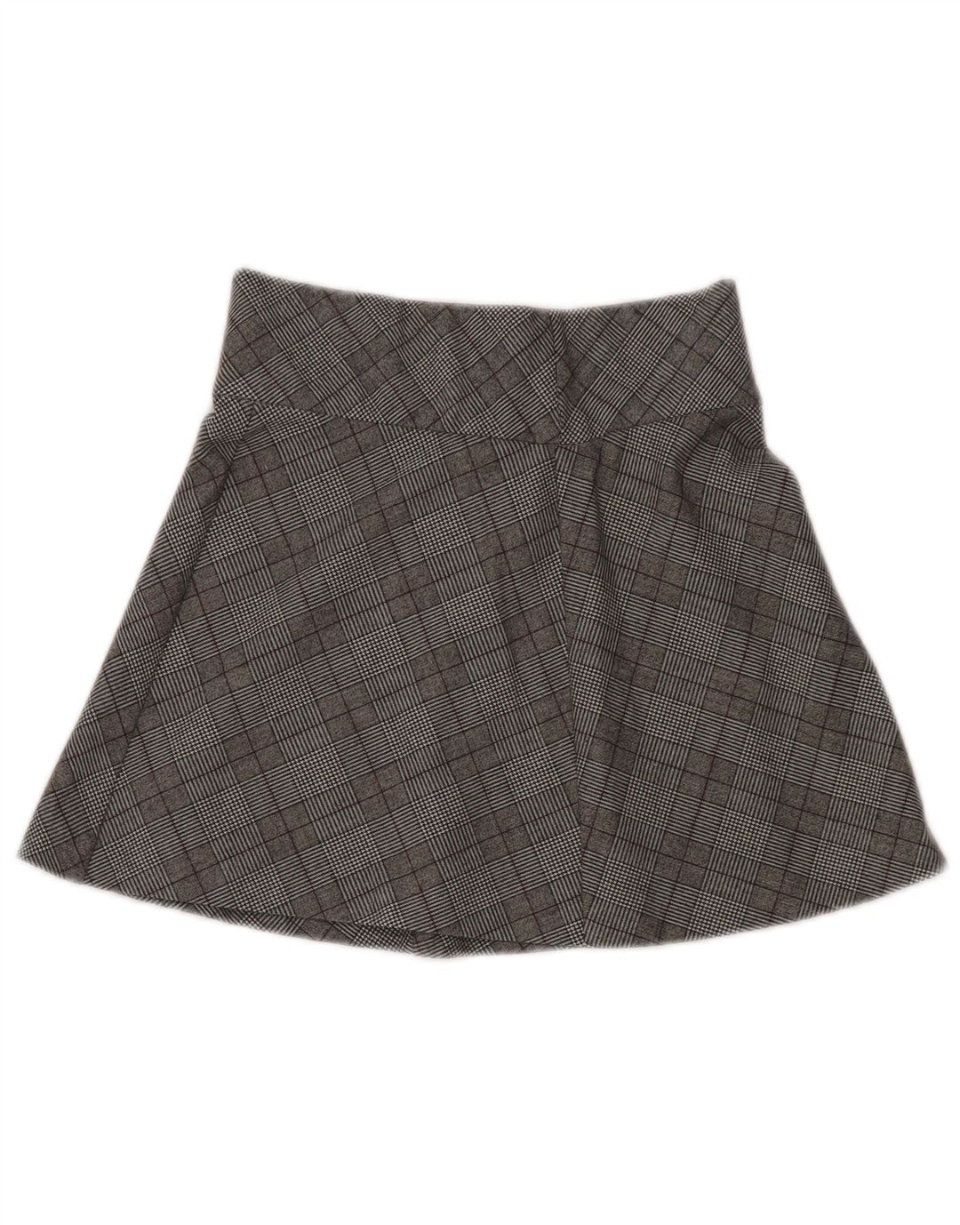 Zara Femme Taille Haute Mini Jupe XS W26 Gris Plaid