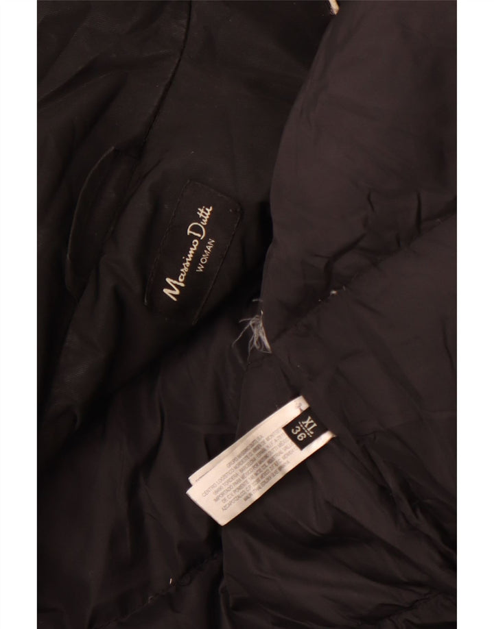 MASSIMO DUTTI Manteau rembourré pour femme UK 18 XL Noir Polyester Hiver