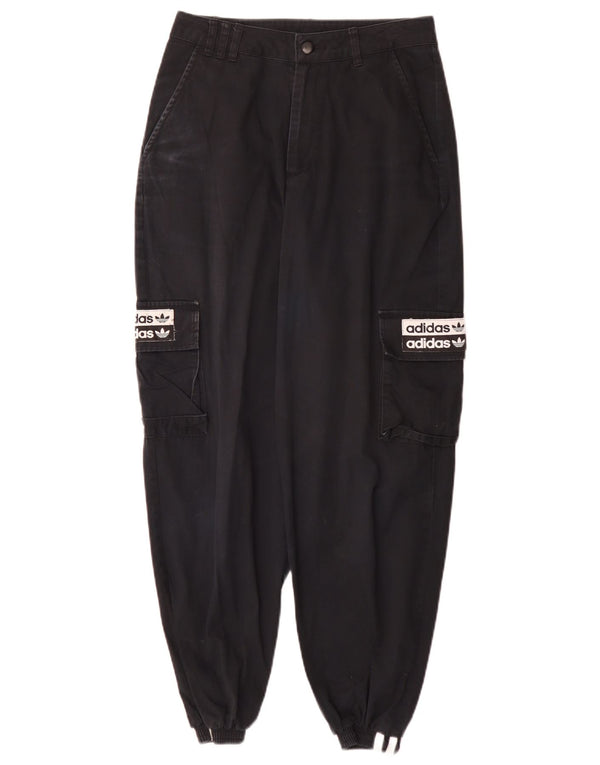 Adidas Pantalon cargo taille haute pour femme UK 8 Small W26 L27 Noir