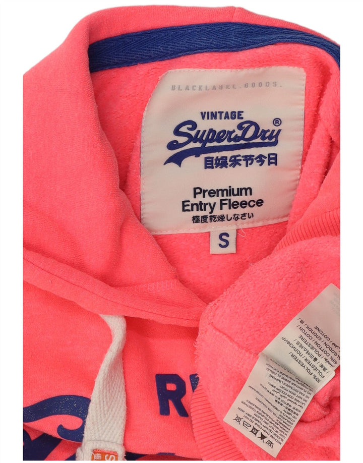 Superdry Pull à capuche graphique pour femme UK 10 Petit Rose Polyester