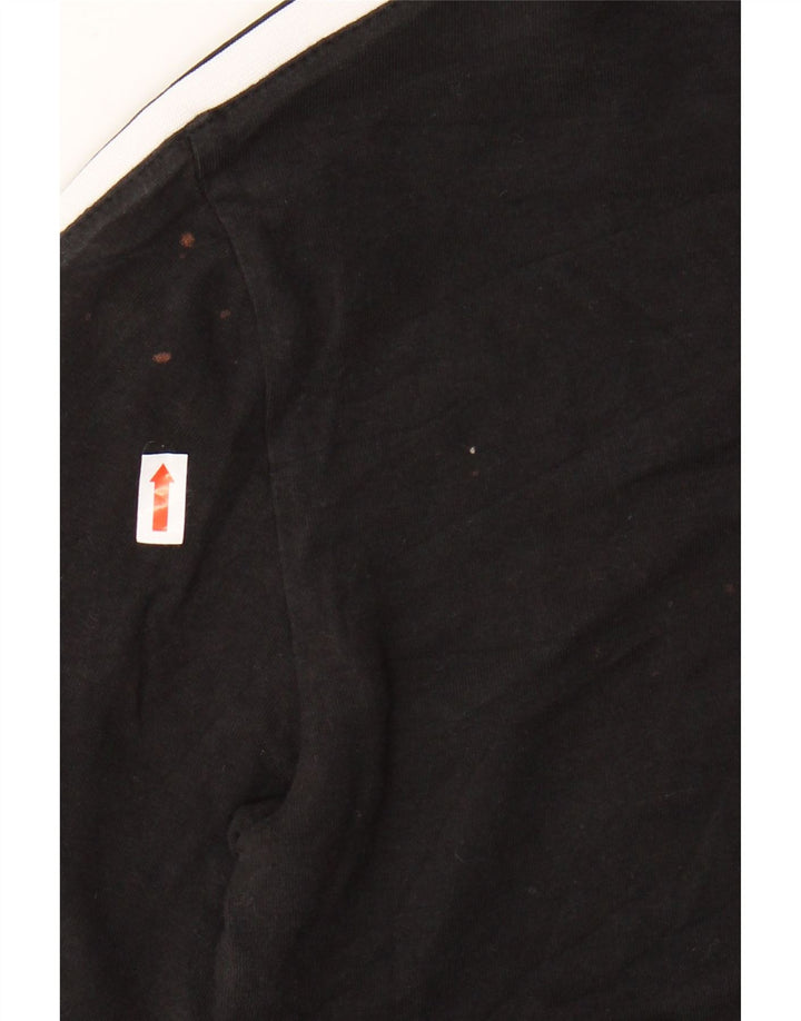 ADIDAS T-shirt pour femme UK 12 en coton noir moyen