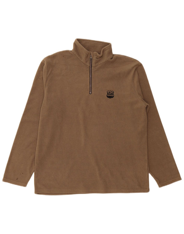 Atlas For Men Pull polaire à col zippé pour homme XL Marron