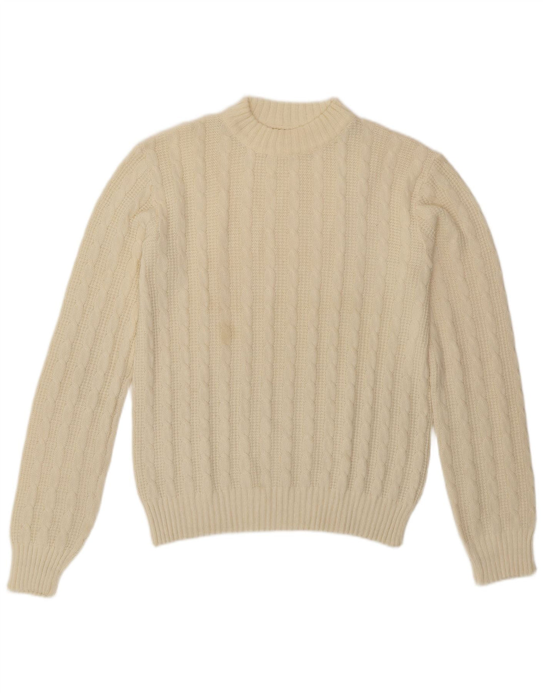 Pull à col rond Vintage pour hommes, blanc cassé moyen