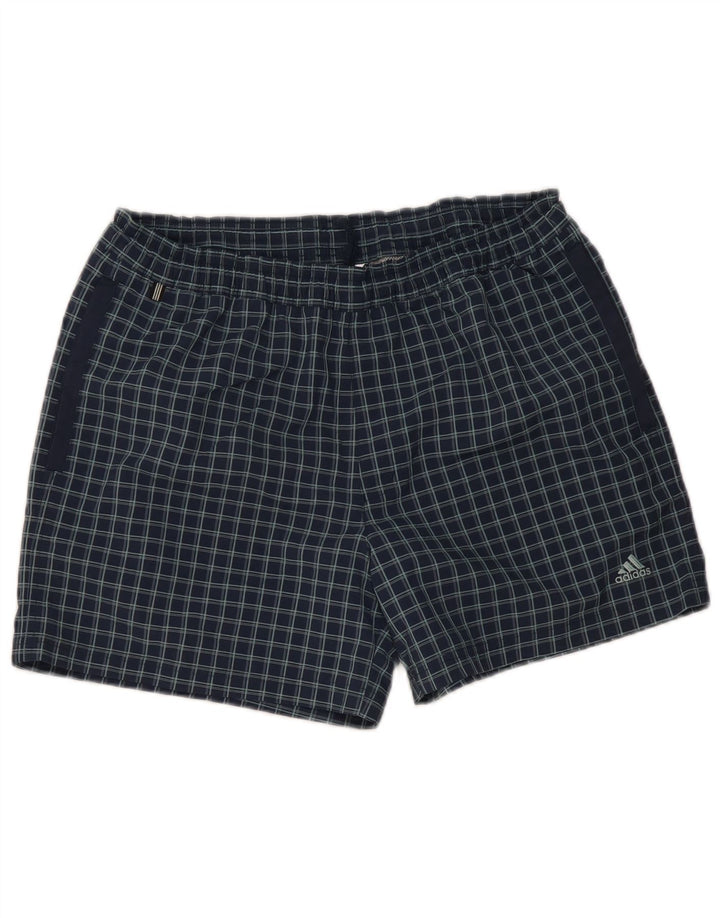 Adidas Short de Bain Homme Bleu Marine Moyen à Carreaux Polyamide