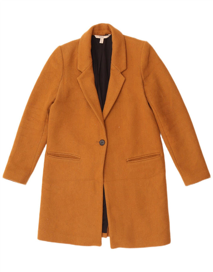 Zara Womens Trafaluc Pardessus UK 10 Petite Laine Marron