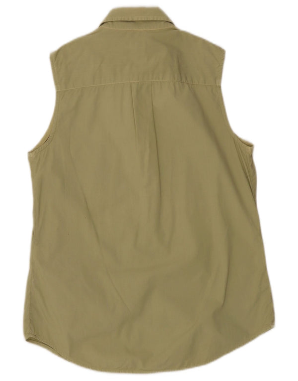 Calvin Klein Jeans Chemise sans manches pour femme UK 14 Coton vert moyen