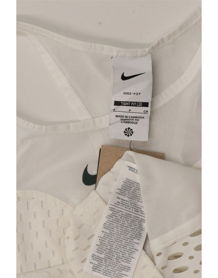 Nike Womens Tight Fit See Through Crop Débardeur UK 8 Petit Blanc Polyester