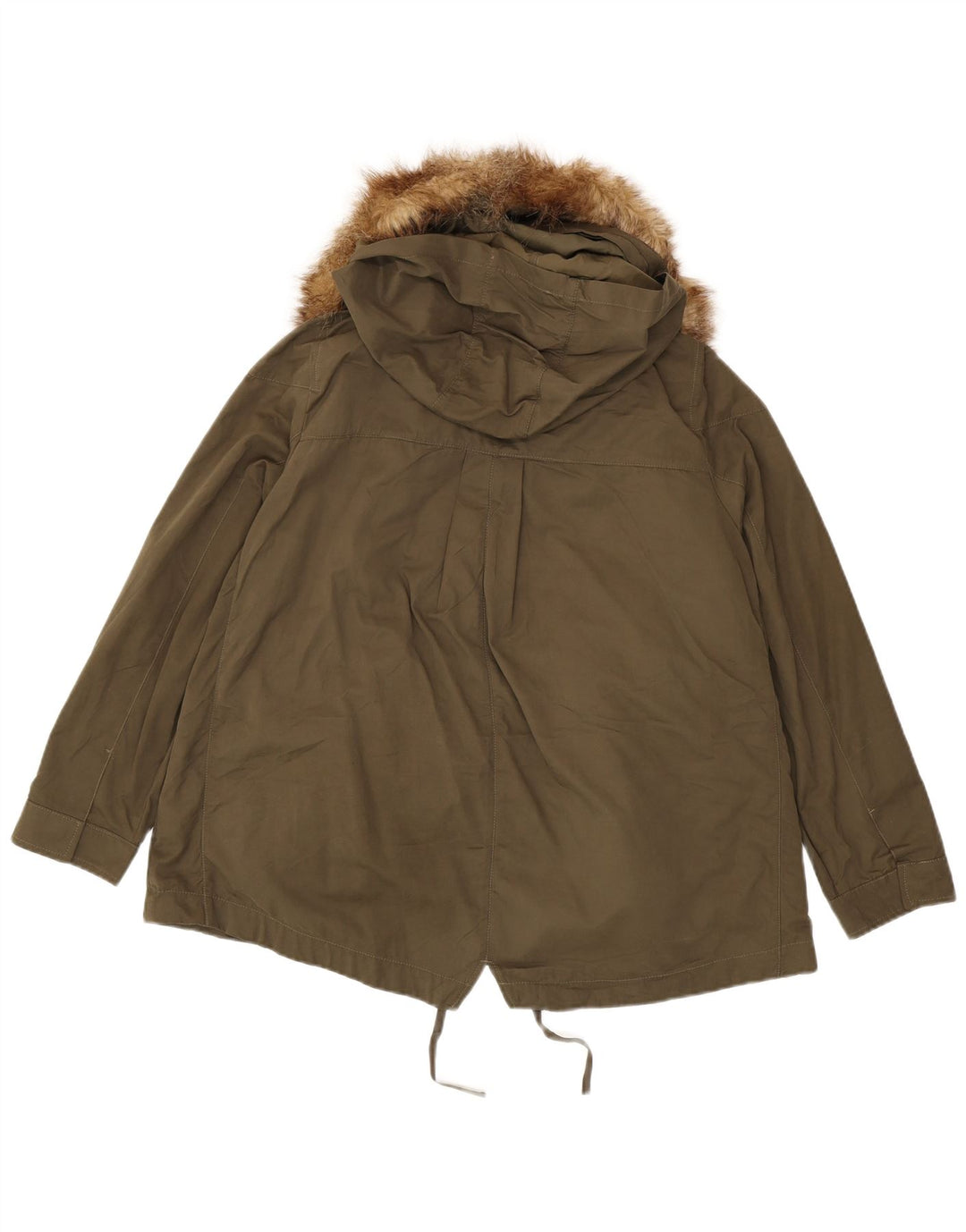 MARKS & SPENCER Veste parka surdimensionnée à capuche pour femme UK 14 Large Kaki