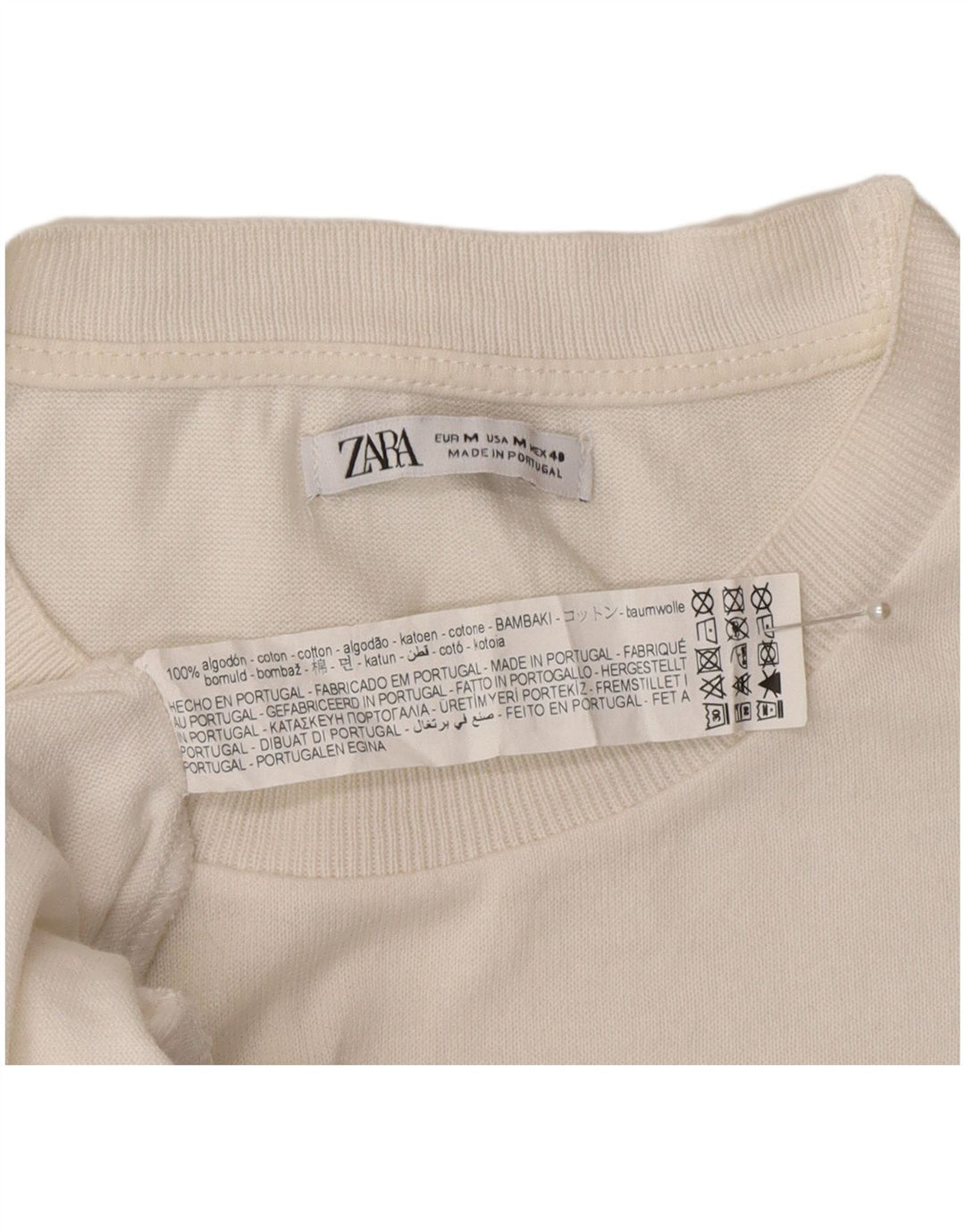 Zara Homme T-Shirt Haut Moyen Blanc Coton