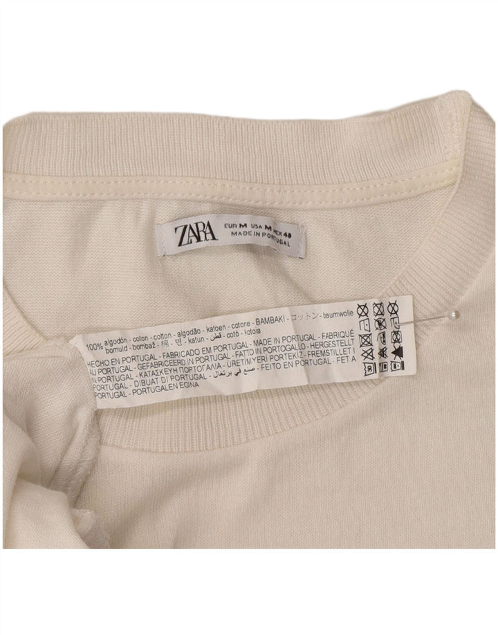 Zara Homme T-Shirt Haut Moyen Blanc Coton