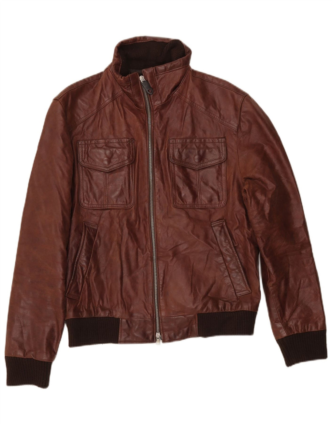 veste en cuir homme vintage UK 38 Cuir brun moyen