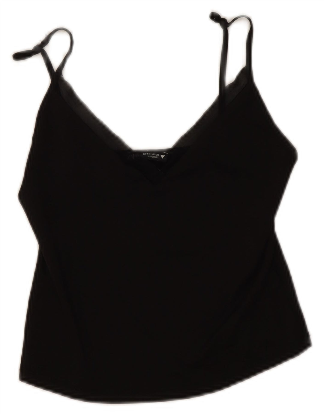 Zara Womens Crop Cami Top UK 8 Petit Noir