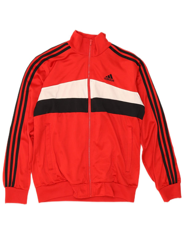 Adidas Veste de Survêtement Garçon 13-14 ans Rouge Colorblock Polyester