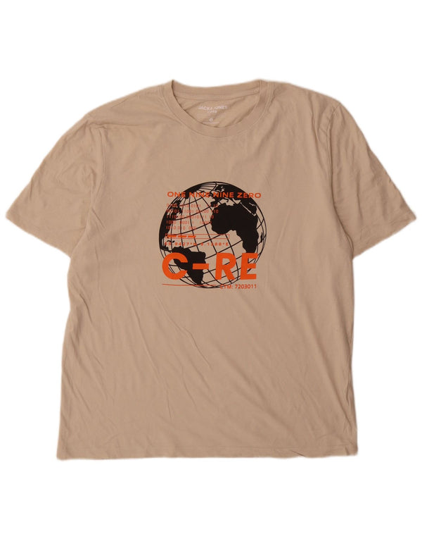 Jack & Jones T-Shirt Graphique Homme XL Beige