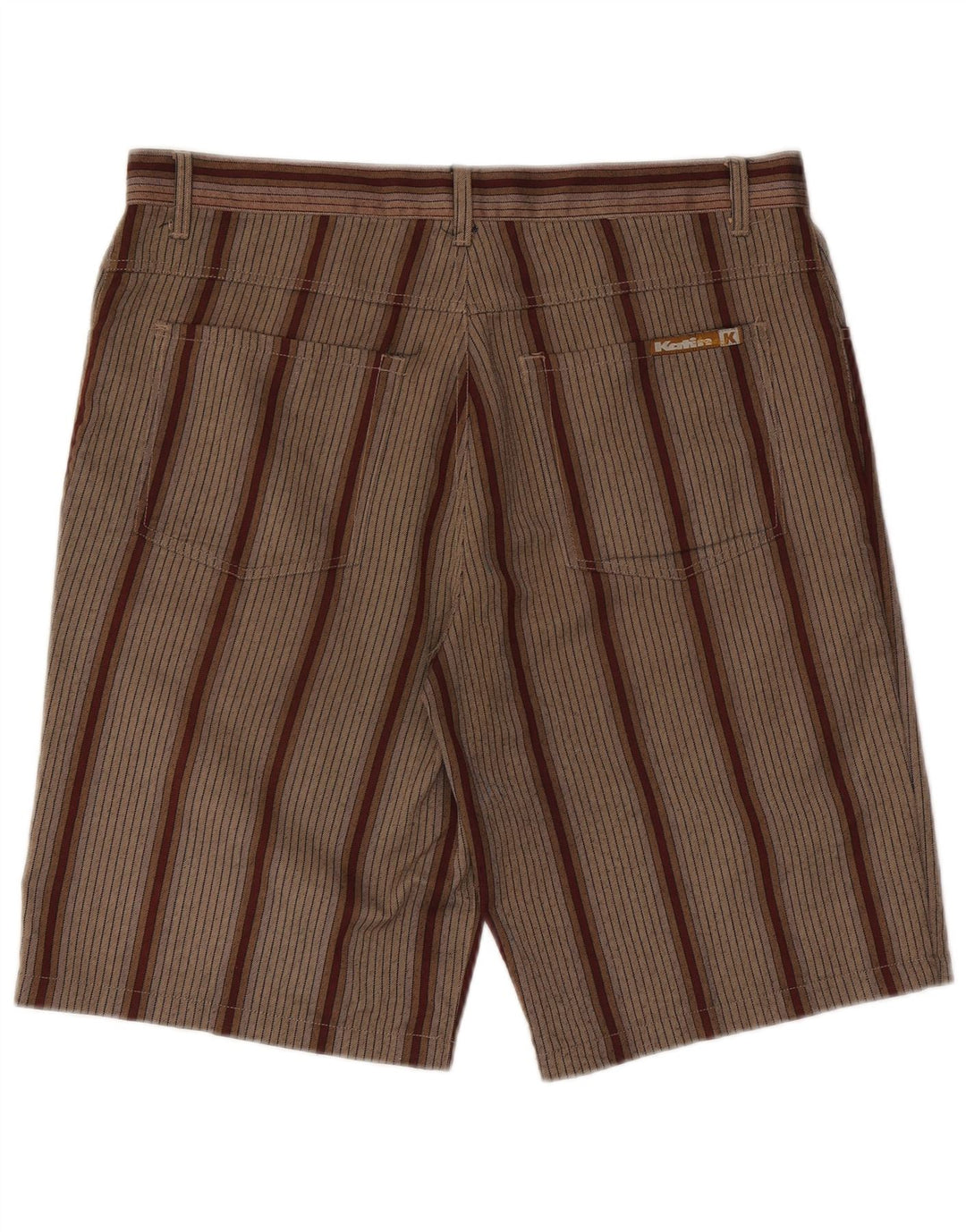 Katin Short décontracté pour homme W36 en polyester à rayures marron