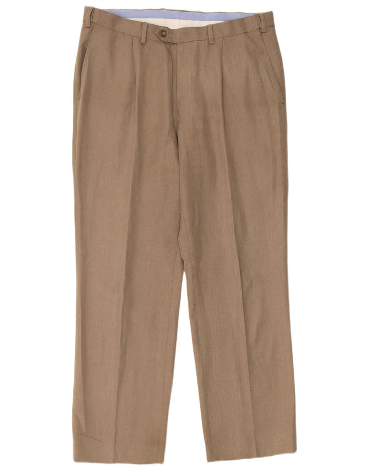 Marks & Spencer Pantalon Chino Coupe Regular Homme W34 L29 Beige Polyester