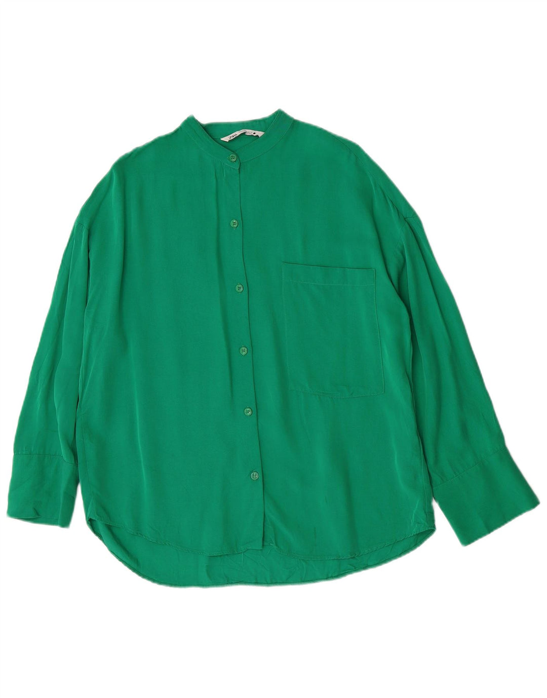 Zara Femme Chemise Oversize UK 6 XS Vert Viscose
