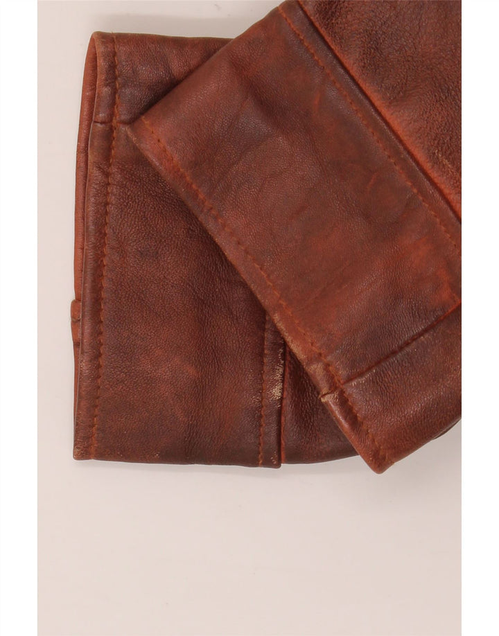 vintage Femmes UK 18 XL Cuir Marron