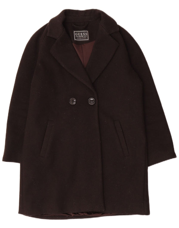 Guess Manteau surdimensionné à double boutonnage pour femme UK 10 Petit Noir Polyester