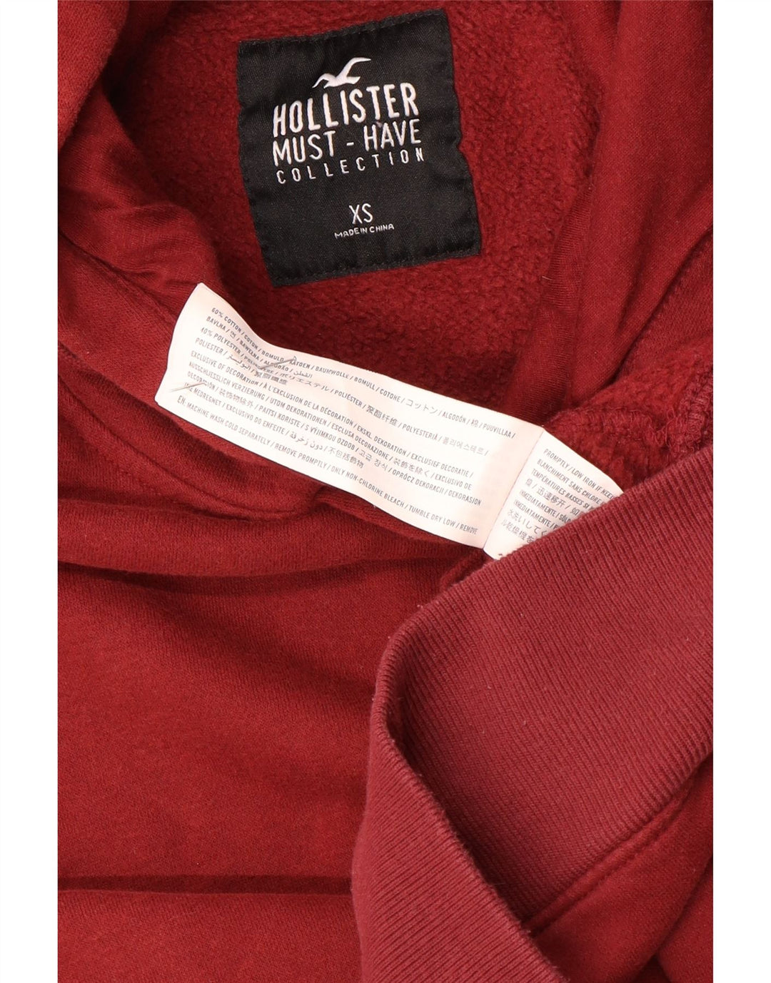HOLLISTER Pull à capuche graphique XS en coton marron pour homme