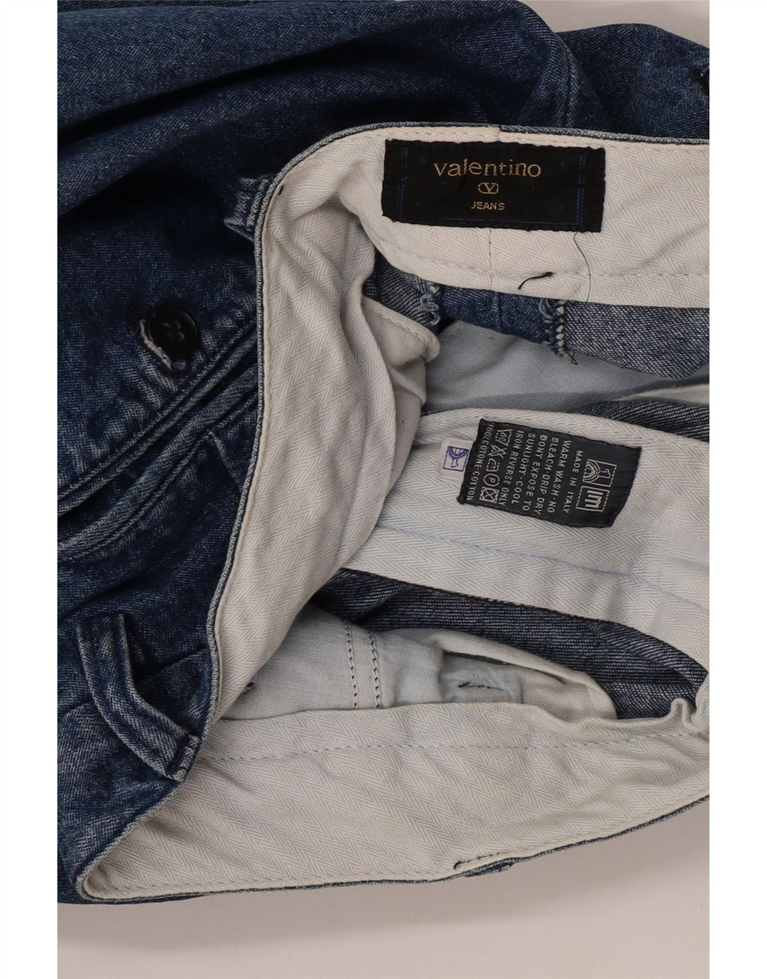 Valentino Femme Jean Droit W36 L31 Bleu Coton