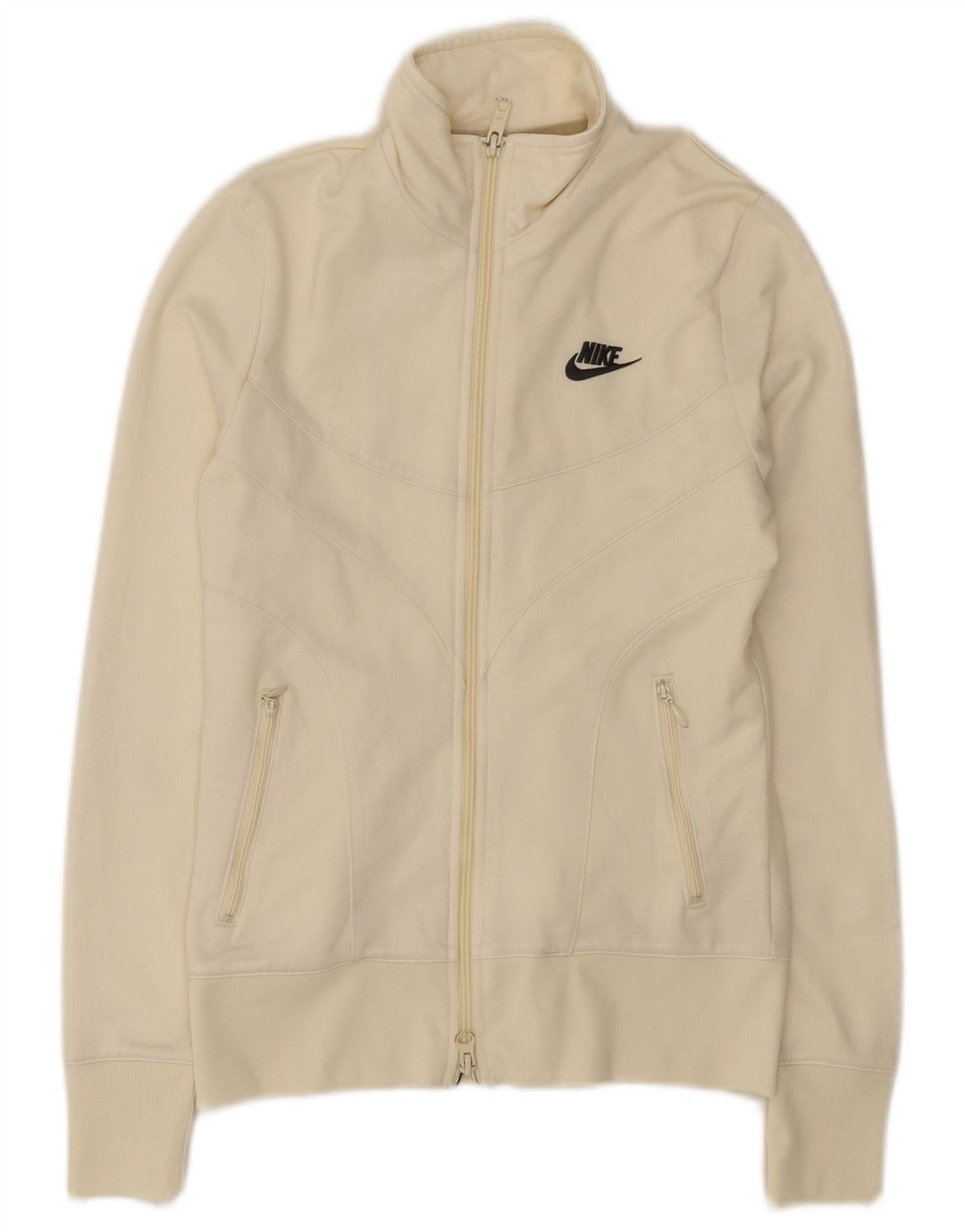 Nike Veste de survêtement pour femme UK 8/10 Petit Blanc cassé Polyester