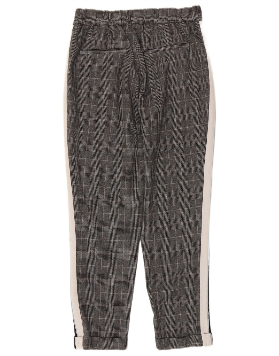 Zara Pantalon décontracté slim pour femme Petit W26 L24 Gris à carreaux Polyester
