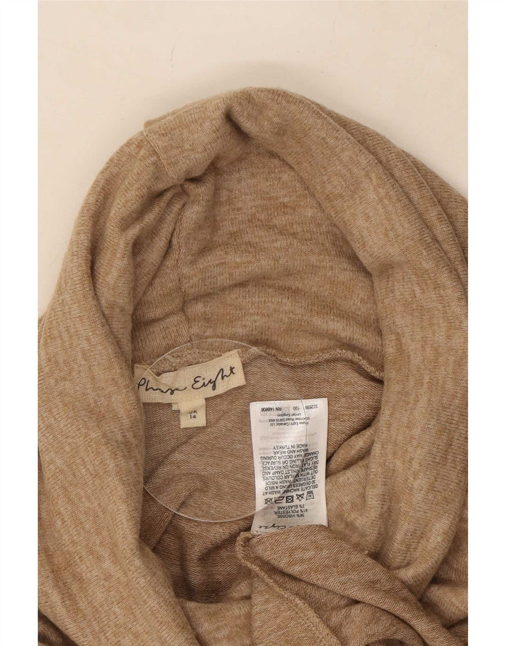 Phase Eight Pull col roulé pour femme UK 14 Large Beige Viscose