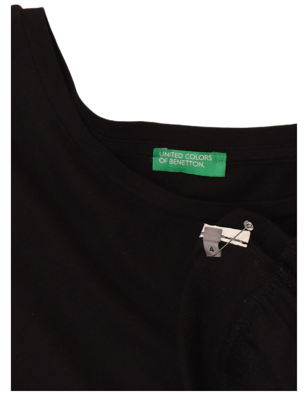 Benetton Chemisier à manches 3/4 pour femme US 4 Small Noir