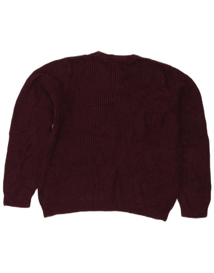 Marks & Spencer Pull Col Ras du Cou Homme Acrylique Bordeaux Moyen