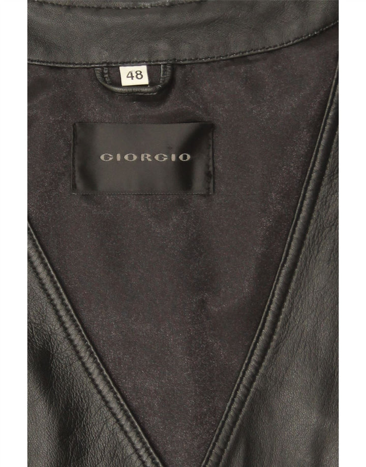 gilet en cuir homme vintage IT 48 Petit Noir