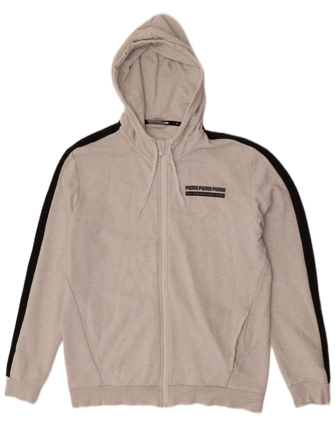 Puma Sweat à Capuche Graphic Zip Homme Gris Moyen Colourblock Cotton